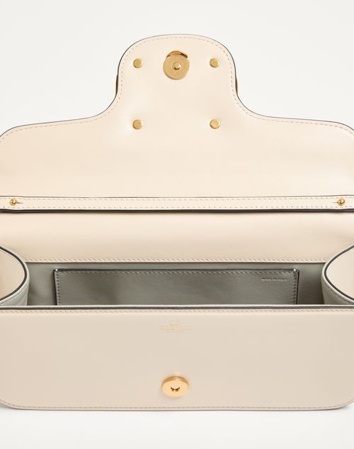 Valentino Garavani - Valentino Garavani Locò Calfskin Shoulder Bag - Light Ivory - Woman - Shoulder Bags