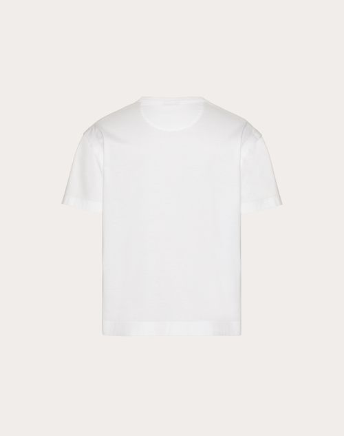 Valentino - T-shirt En Coton Avec Étiquette Couture Maison Valentino - Blanc - Homme - T-shirts Et Sweat-shirts