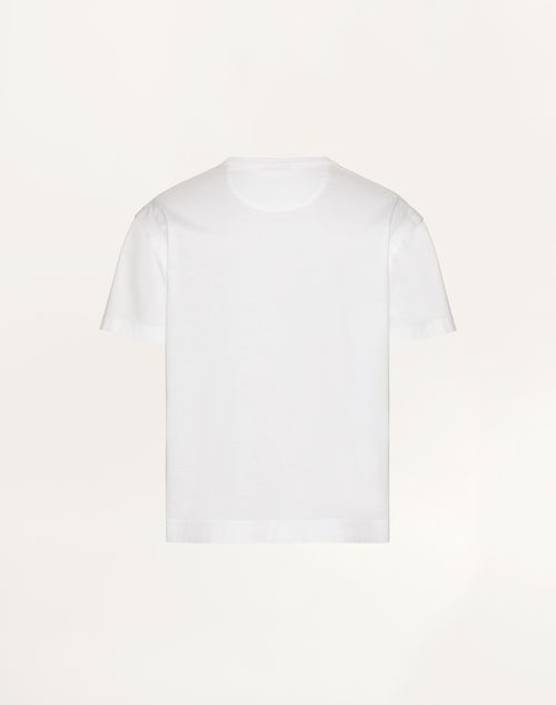 Valentino - T-shirt En Coton Avec Étiquette Couture Maison Valentino - Blanc - Homme - T-shirts Et Sweat-shirts