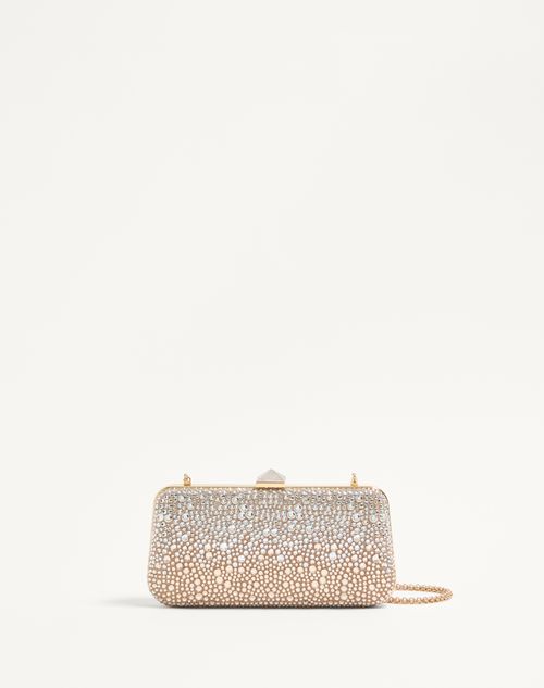 Valentino Garavani - Carry Secrets Rhinestone Minaudiere - Crystal/honey - Woman - Clutches