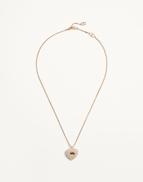 Valentino Garavani - Coeur Royal Necklace In Metal, Enamel And Swarovski® Crystals - Gold/crystal - Woman - Jewellery