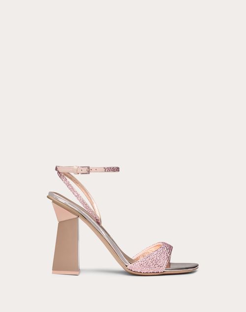 Valentino Garavani - Hyper One Stud Sandal With Crystal Embroidery And Micro-studs 105mm - Rose Quartz - Woman - Woman Shoes Sale