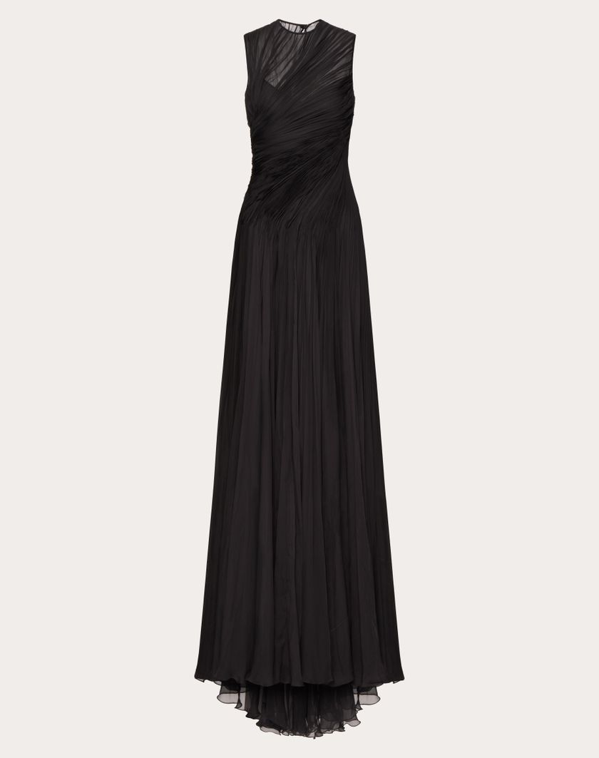 Valentino Handbags Gown In Chiffon per Donna in Nero | Valentino IT