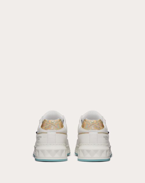 Valentino Garavani - One Stud Low Top Sneaker In Nappa Leather With Iridescent Details - White - Woman - Sneakers