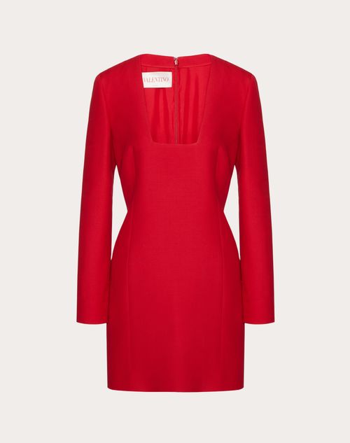 Valentino - Kurzes Crepe Couture Kleid - Rot - Frau - Kleidung
