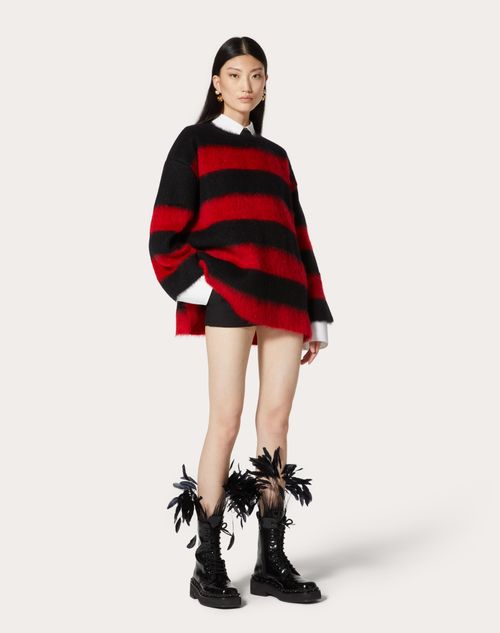 Valentino - Mohair Sweater - Red/black - Woman - Knitwear