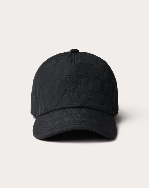 Valentino Garavani - Baseball Hat In Quilted Toile Iconographe - Navy - Man - Hats And Gloves