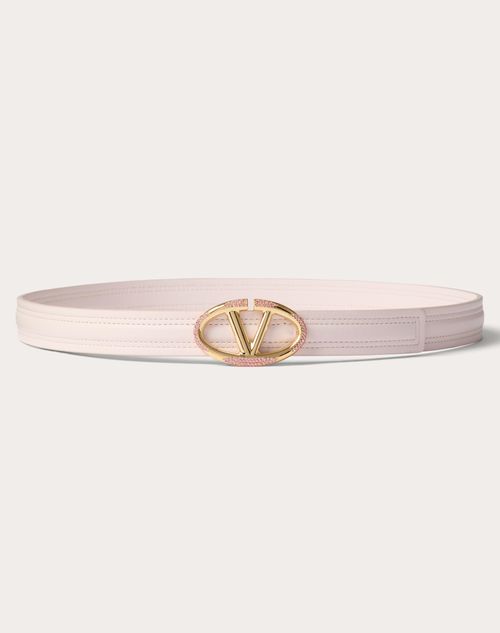 Valentino Garavani - The Bold Edition Vlogo Shiny Calfskin Belt 20 Mm - Multicolour - Woman - Accessories