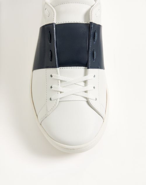 Valentino Garavani - Open Royco Sneaker In Nappa Calfskin - White/blue - Man - Sneakers