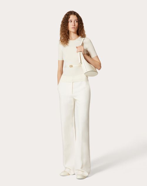 Valentino - Crepe Couture Trousers - Ivory - Woman - Trousers And Shorts