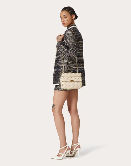 Valentino Garavani - Medium Nappa Rockstud Spike Bag - Light Ivory - Woman - Shoulder Bags