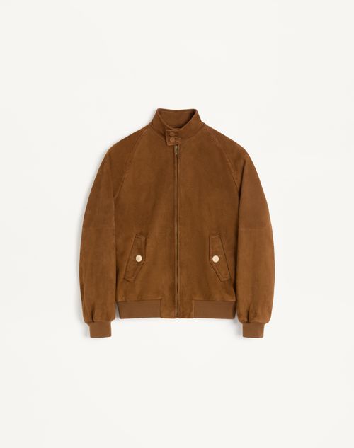 Valentino - Suede Jacket - Brown - Man - Outerwear