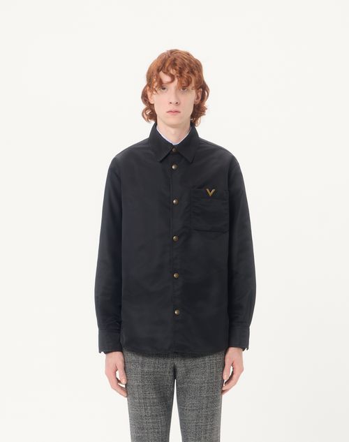Valentino - Valentino Nylon Shirt Jacket With Vgold - Black - Man - Gifts For Him