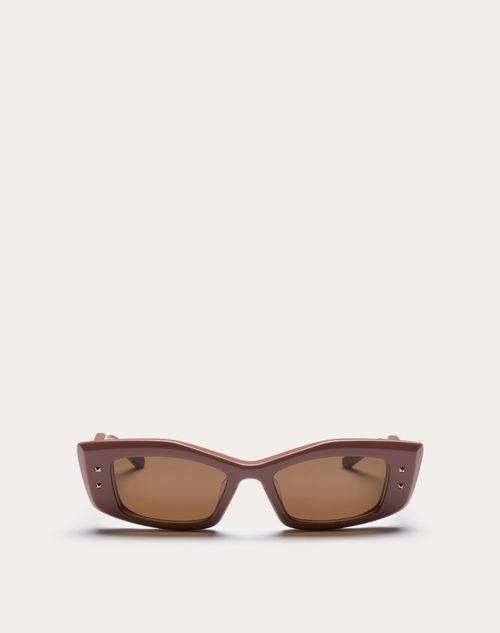 Valentino - V -rectangular Acetate  - Brown/dark Brown - Woman - Gifts For Her