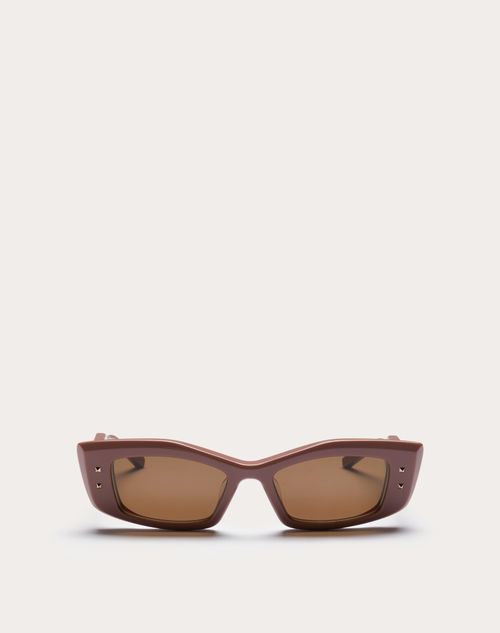 Valentino - V -rectangular Acetate  - Brown/dark Brown - Woman - Woman View All