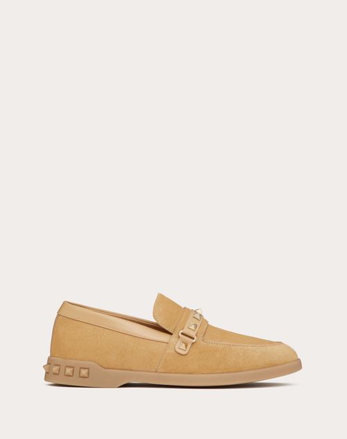 Valentino Garavani - Mocassins Leisure Flows En Croûte De Cuir - Cappuccino - Femme - Loafers & Oxford