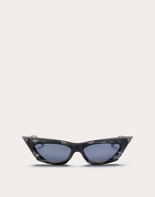 Valentino - V - Goldcut I Sculpted Thickset Acetate Frame With Titanium Insert - Black/​brown To Blue Gradient - Woman - Eyewear