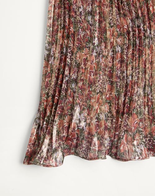 Valentino - Midi Dress In Millefiori Allover Flowerism Lurex - Multicolour - Woman - Dresses
