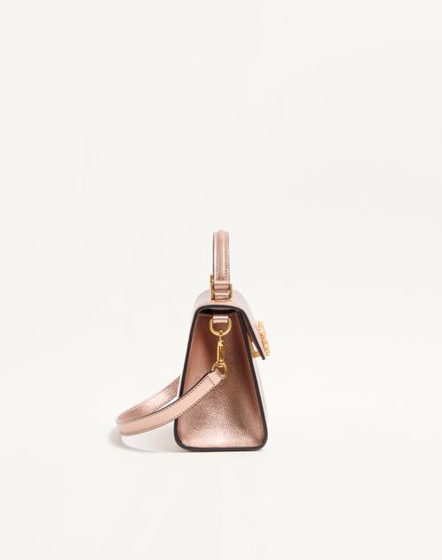 Valentino Garavani - Valentino Garavani Vsling Mini Handbag In Laminated Grainy Calfskin With Jewel Logo - Rose Cannelle - Woman - Top Handle Bags