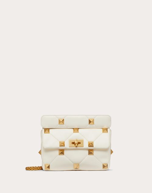 Valentino Garavani - Medium Roman Stud The Shoulder Bag In Nappa With Chain - Ivory - Woman - Gifts For Her