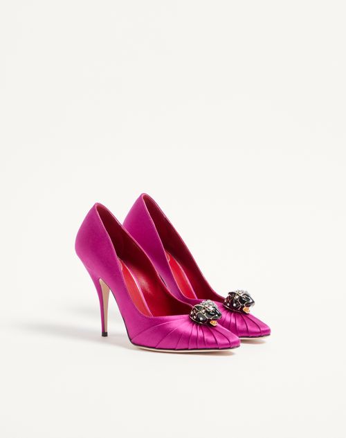 Valentino Garavani - Panthea Pumps In Satin 105mm - Fuchsia - Woman - Pumps And Slingbacks
