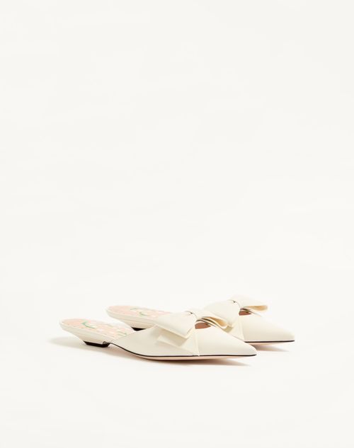 Valentino Garavani - Bowow Kidskin Mule 20mm - Ivory - Woman - Ballerinas