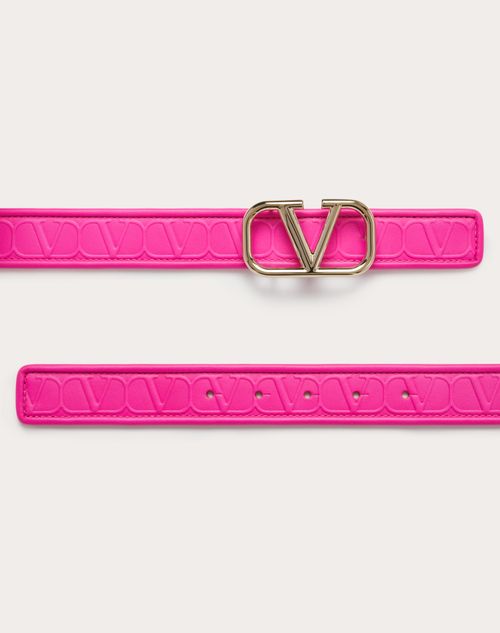 Valentino Garavani - Valentino Garavani Leather Toile Iconographe Calfskin Belt 30 Mm - Pink Pp - Woman - Woman View All