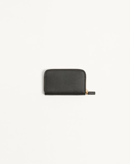 Valentino Garavani - Vロゴ シグネチャー グレインカーフスキン ミニジップウォレット - ブラック - ウィメンズ - Valentino Garavani Vlogo Signature Slg New