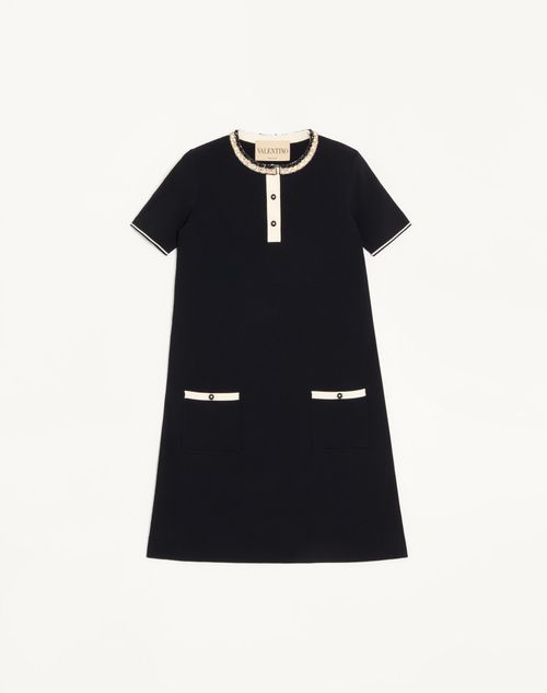 Valentino - Embroidered Stretch Viscose Dress - Black - Woman - Woman Sale