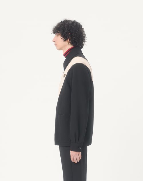 Valentino - Valentino Nylon Gabardine Jacket With Inlaid V And Vlogo Patch - Black - Man - Outerwear