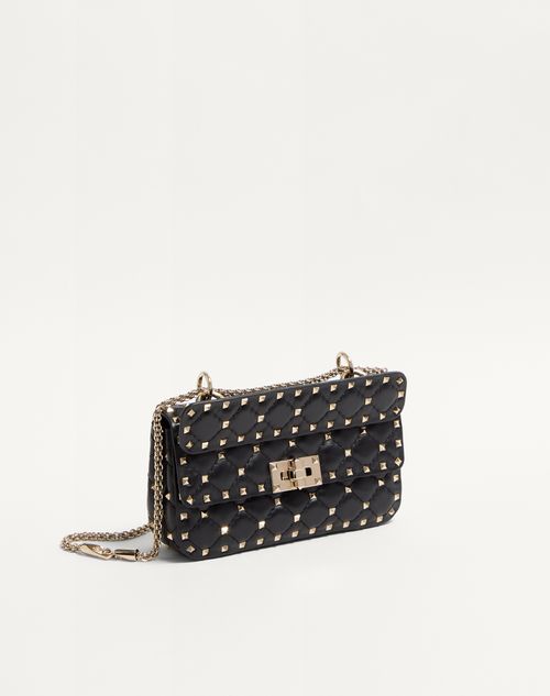 Valentino Garavani - Valentino Garavani Rockstud Spike Small Shoulder Bag In Nappa Leather - Black - Woman - Shoulder Bags