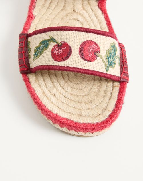 Valentino Garavani - Bribri Sandal With Cherryfic Embroidery - Multicolour - Woman - Sandals