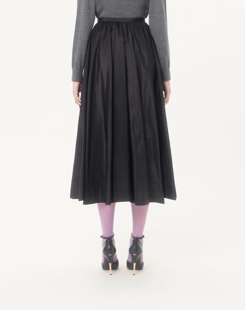 Valentino - Taffeta Midi Skirt - Black - Woman - Skirts