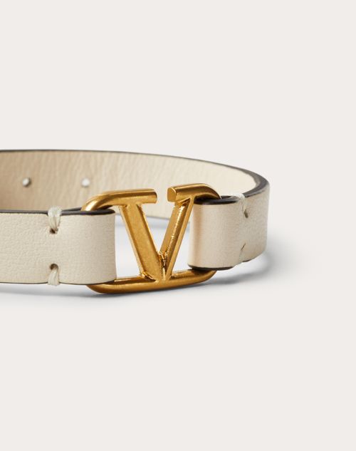 Valentino Garavani - Vlogo Signature Calfskin Bracelet - Light Ivory - Woman - Jewelry