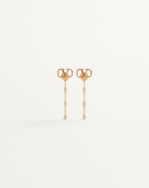 Valentino Garavani - Vlogo Signature Metal And Swarovski® Crystal Earrings - Gold - Woman - Jewellery