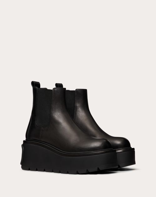 Valentino Garavani - Uniqueform Calfskin Ankle Boot 85 Mm - Black - Woman - Boots