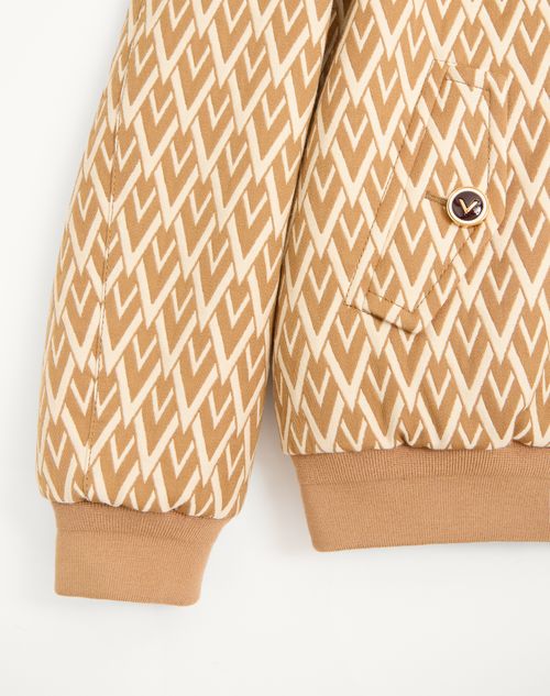 Valentino - Valentino Wool Bomber Jacket With All-over Toute La V Motif - Beige/cream - Man - Outerwear
