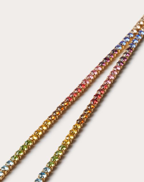 Havn mod åbenbaring Valentino Garavani Rainbow Metal And Crystal Necklace for Woman in  Gold/multicolor | Valentino BA