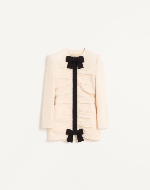 Valentino - Crispy Light Wool Jacket - Vanilla/black - Woman - Jackets And Blazers