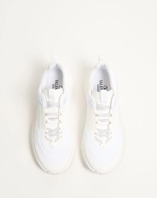 Valentino Garavani - True Act Low Top Sneaker In Mesh And Rubberized Fabric - White - Man - Man