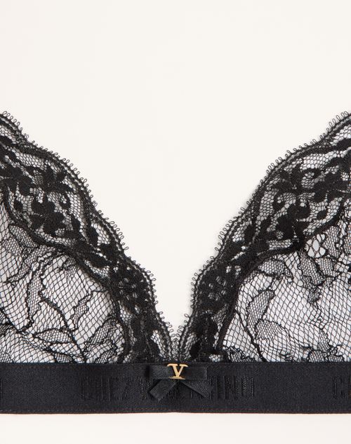 Valentino - Lace Bra - Black - Woman - Shirts And Tops