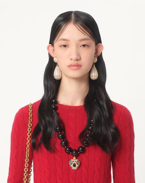 Valentino - Cashmere Sweater - Red/ivory - Woman - Knitwear