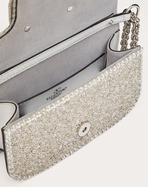 Valentino Garavani Garavani Mini Rockstud Spike. It Glitter Shoulder Bag In  Metallic