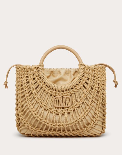 Valentino Garavani - Valentino Garavani Allknots Woven Rope Shopping Bag - Natural - Woman - Shelf - W Bags - Allknots