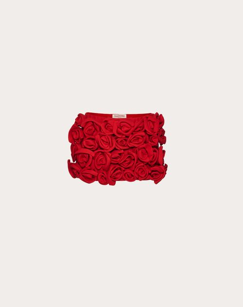 Valentino - 
jupe-short En Crêpe Couture - Rouge - Femme - Jupes