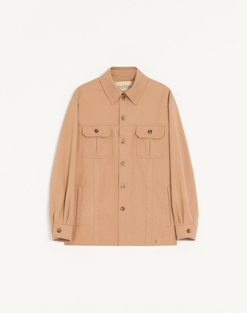 Surchemise Gabardine Coton VLogo Camel — Valentino