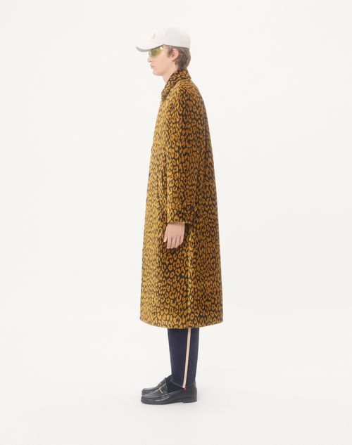 Valentino - Valentino Mantel Aus Chenille Mit Durchgehendem Fauve Eclat Animalier-jacquard - Animalier - Mann - Mäntels Und Blazers
