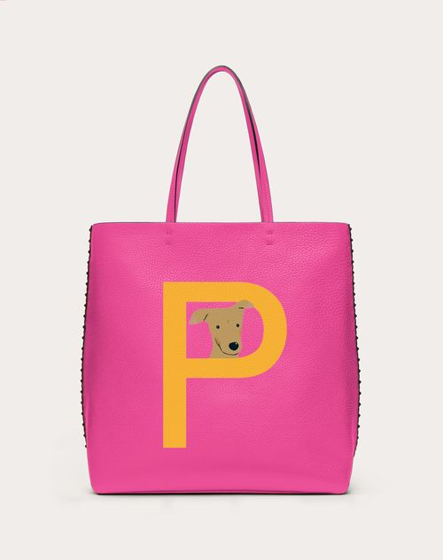 Valentino Garavani - Valentino Garavani Rockstud Pet Customizable N/s Tote Bag - Sheer Fuchsia/sunflower - Woman - Rockstud Pet - Bags