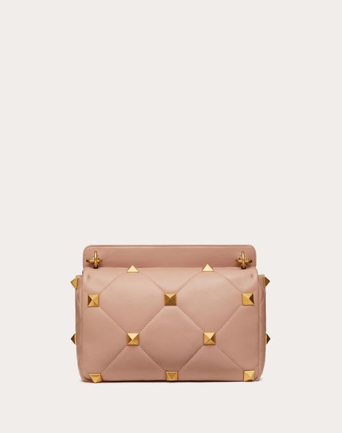 Online Exclusive Small Roman Stud The Shoulder Bag In Nappa With Chain for  Woman in Rose Cannelle