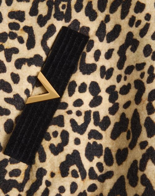 Valentino - Valentino Bomber Jacket In Wool Drape With Vgold On Side Pockets - Animal Print - Man - Outerwear